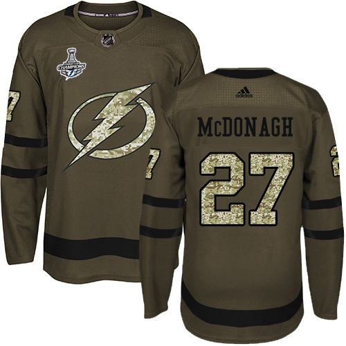 Men Adidas Tampa Bay Lightning #27 Ryan McDonagh Green Salute to Service 2020 Stanley Cup Champions Stitched NHL Jersey